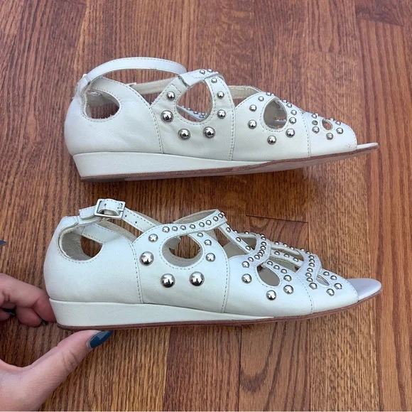 Maje White Studded Sandals - Picture 6 of 8